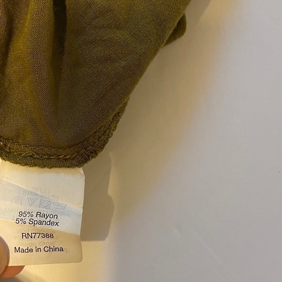 J Crew Olive Green tie front v neck dress size XS. Fits up to a size small - Picture 7 of 7